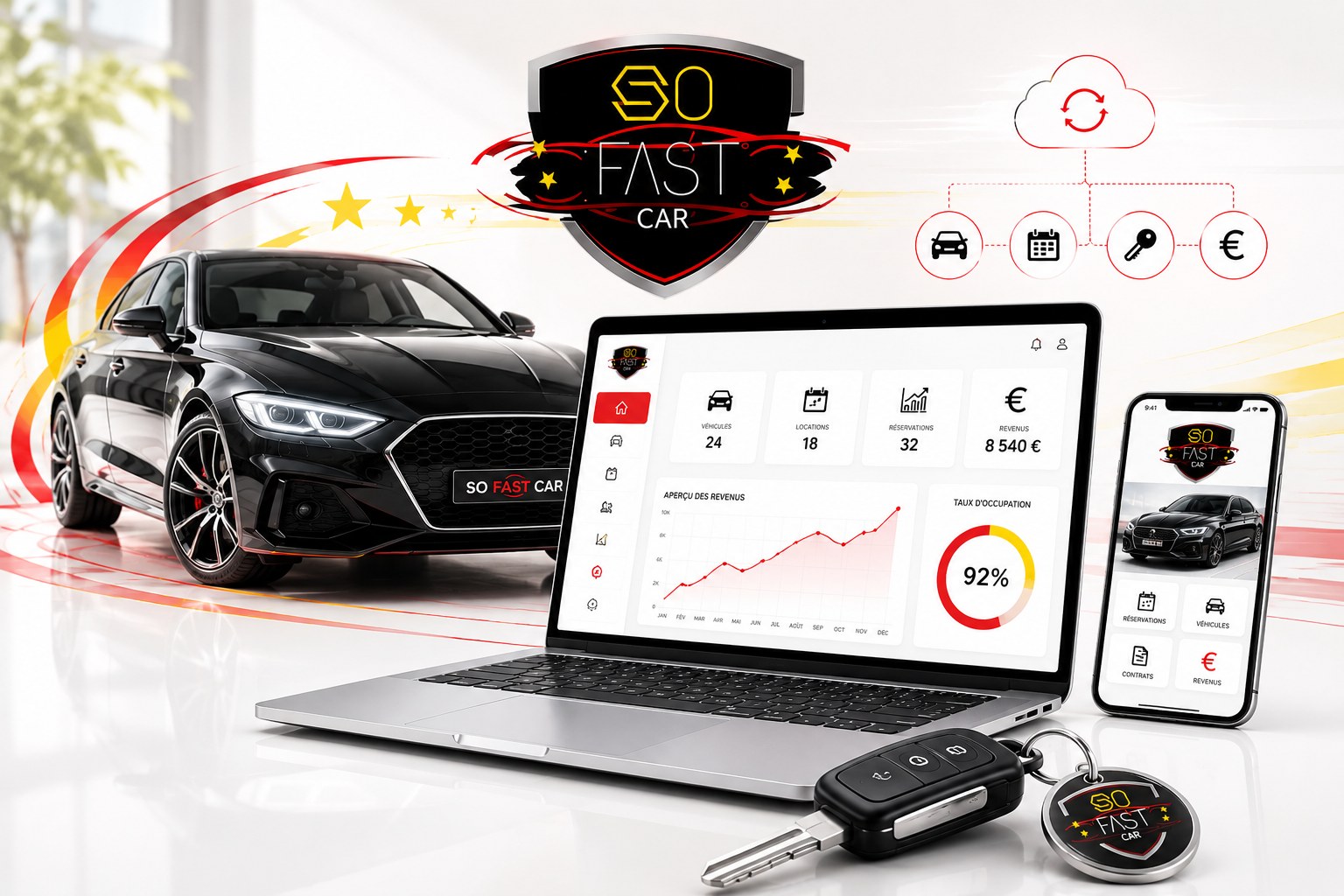 Formation location automobile 100% digitalisée - So Fast Car